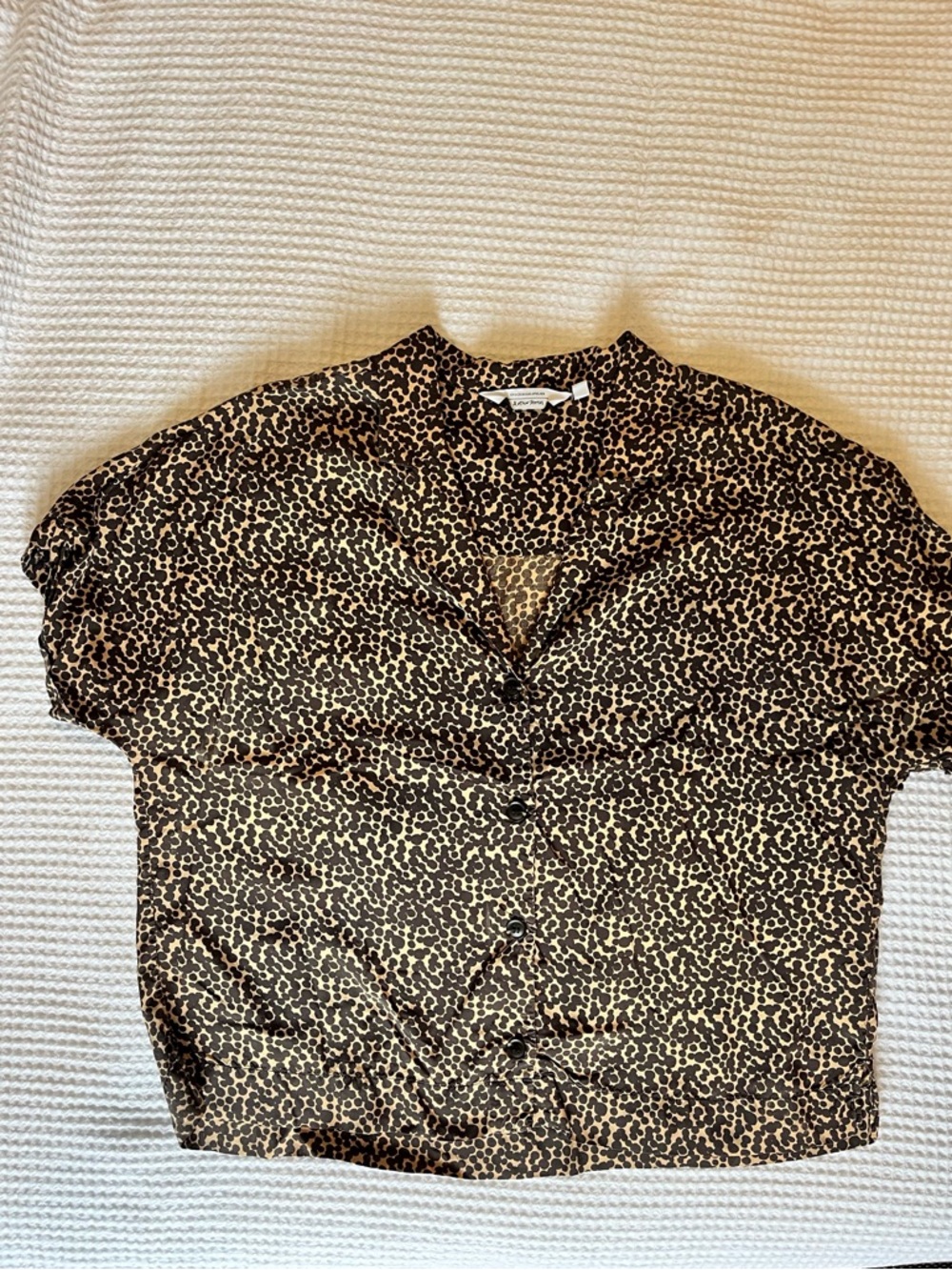 & Other Stories Leopard Print Short Sleeve Blouse